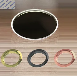 Quadrato rettangolo rotondo in acciaio inossidabile da banco desktop da banco rifiuti scivolo per rifiuti passacavo spazzolato lucido oro rosa Gunblack