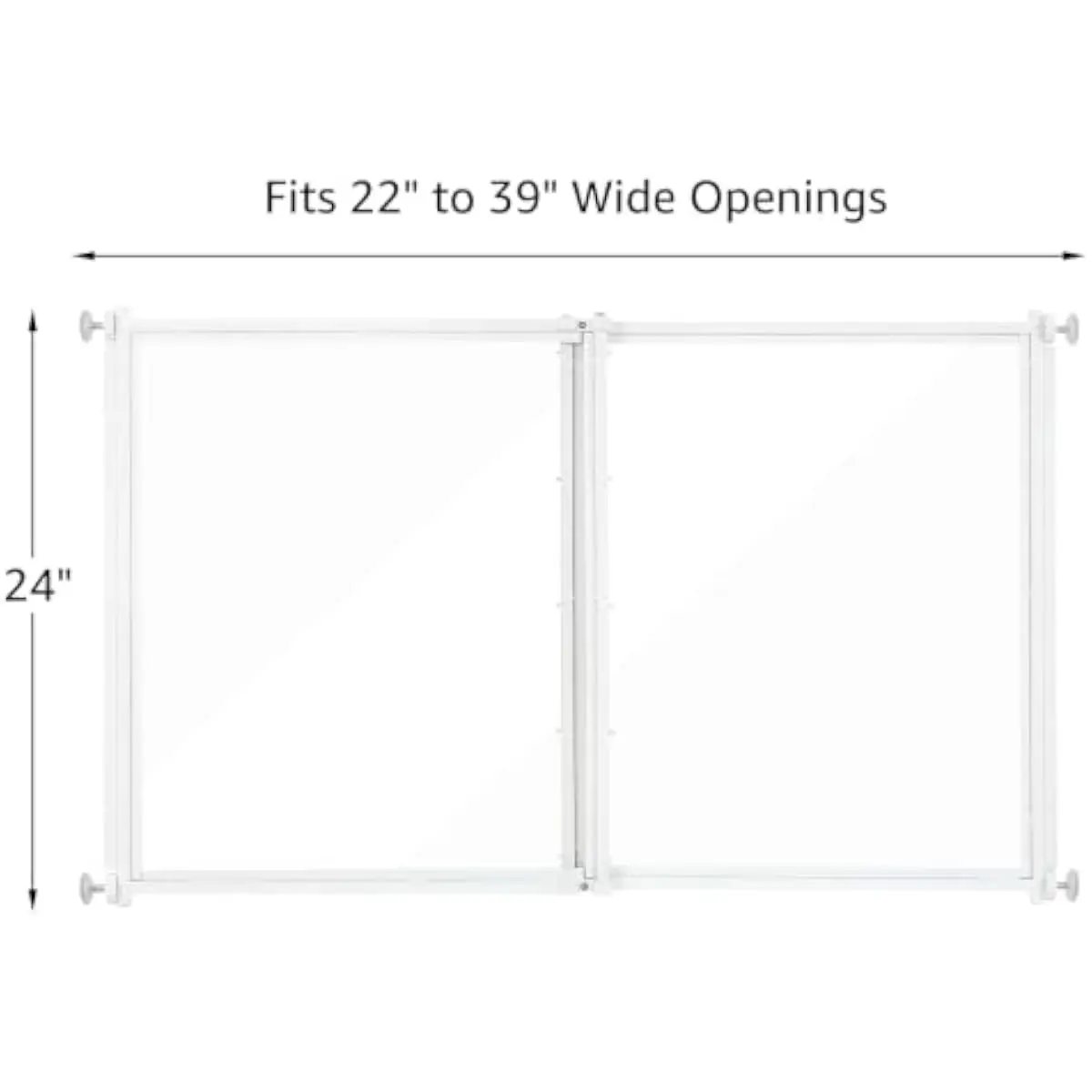 Clear Acrylic Pet Barrier for Ferrets and Small Dogs | Step-Over Design | 22–39 Inch Width | 24 Inch Height | No-Drill Mount | P