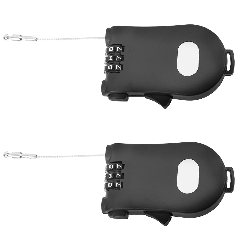 

2pcs Bicycle Anti-theft Lock Snowboard Safety Cable Adjustable Telescopic Plastic Retractable Locks Bike Scooter Sports