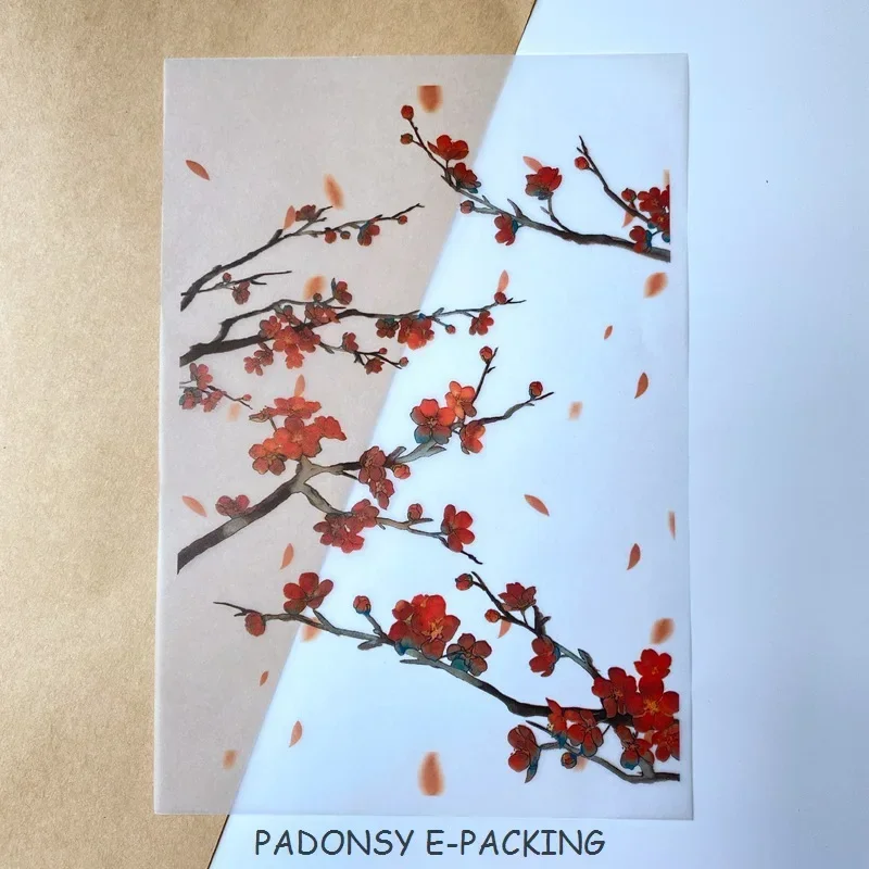Chinese Flower 80% Transparent Paper Gift Wrapping Handmade Soap Wrapping Wax Paper ECO Friendly