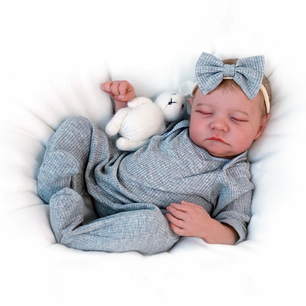 Realistic Reborn Baby Dolls 45cm Full Body Silicone Vinyl Sleep Girl Look Like Real Lifelike Newborn Boy Babies Toddler Doll