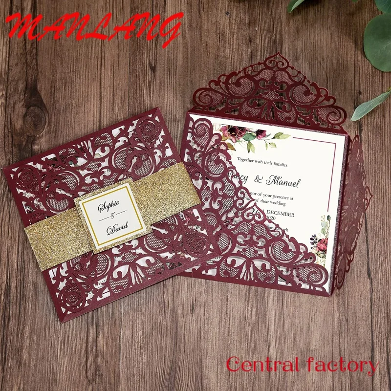 Custom  luxurious royal style wedding invitation card envelope cards invitation wedding