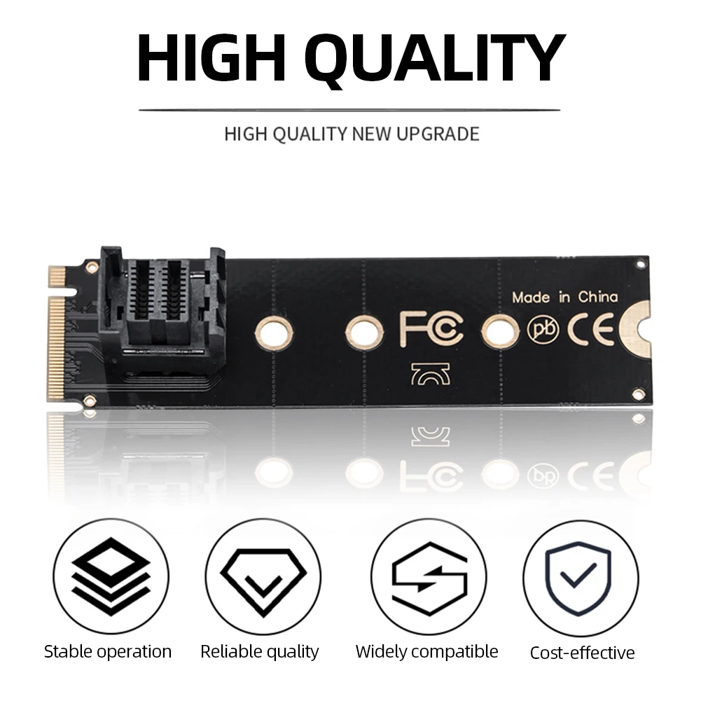 M.2 NVME To U.2 Converter Card Mkey PCIeX4 M.2 PCIe To SFF8643 Hard Disk Adapter Card M.2 NVME Support 2230/2242/2260/2280 SSD