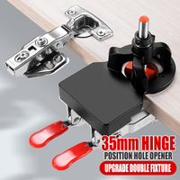 35mm Hinge Position Hole Opener Upgrade Double Fixture Drilling Jig Guide Cabinet Door Locator Aluminum Alloy Woodworking Tool