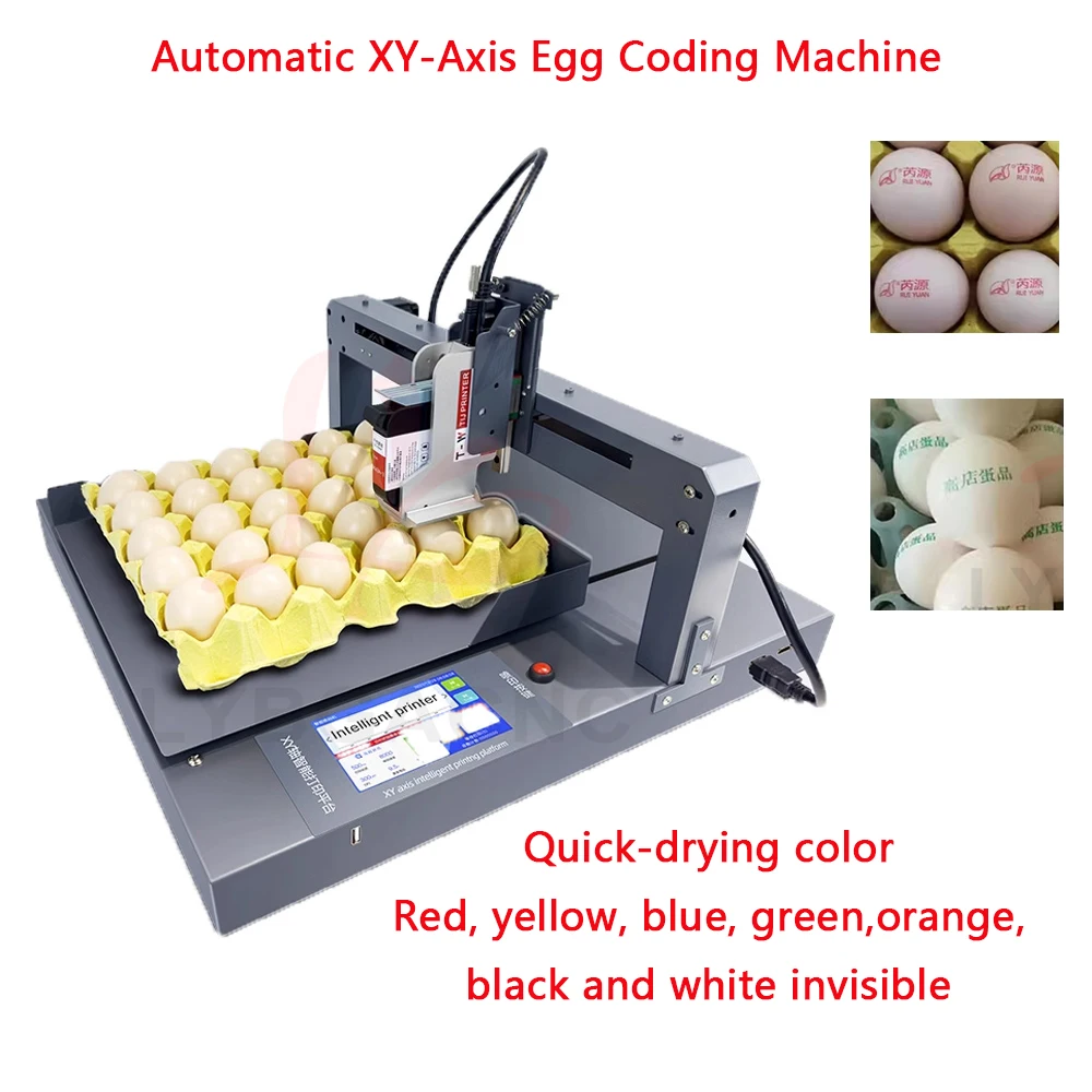 

Automatic XY Axis Table Egg Coding Machine Inkjet Printer Six Nozzles Assembly Line Code Equipment 12.7 Mm Printing Height
