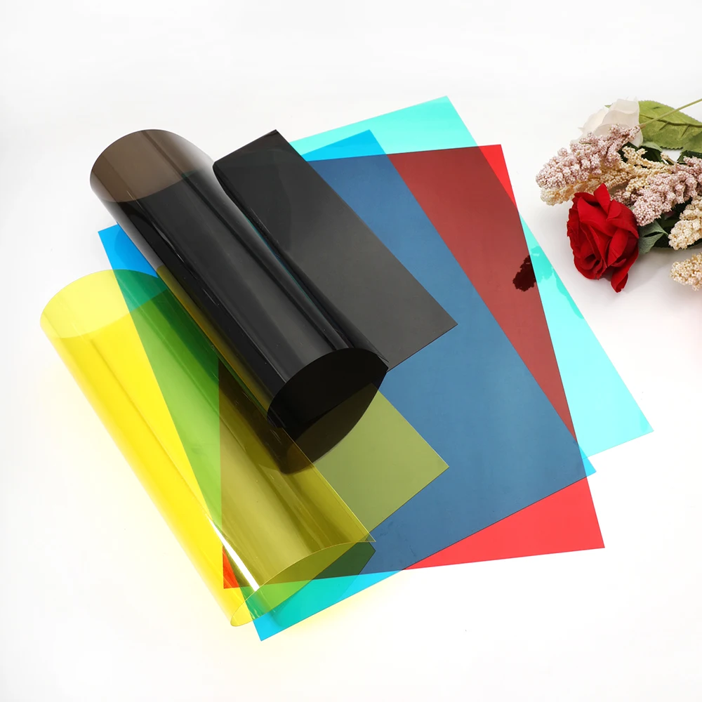 A4 Clear Film Translucent Hard Sheet Transparent Multi-use Sheet Colored Acetate 0.3mm Thickness Light Filter Gel Sheets