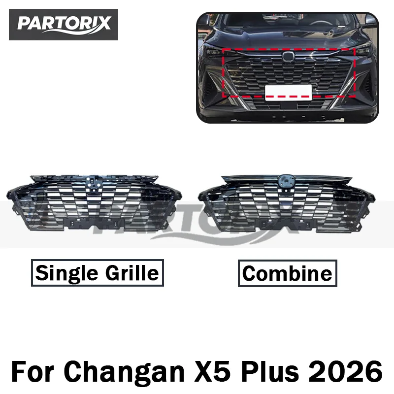 Для Changan X5 Plus 2026: Центральная решетка переднего бампера, декоративная накладка на решетку бампера