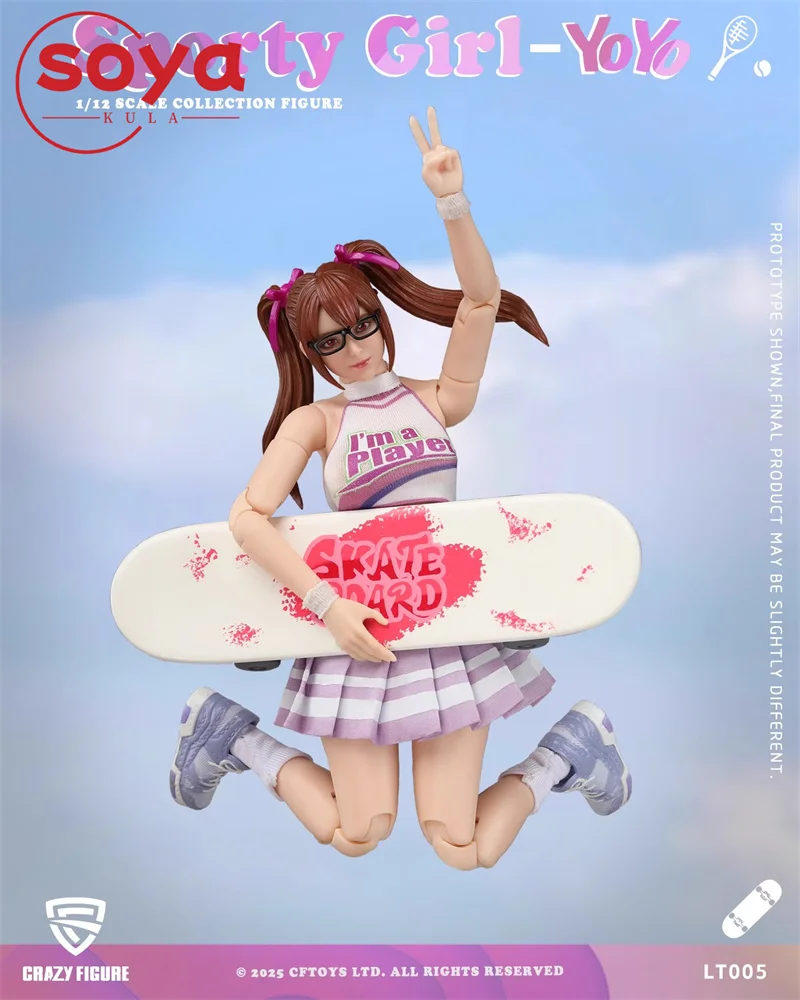 FIGURKA CRAZY FIGURE LT005 Skala 1/12 Sportowa Dziewczyna YoYo Figurka Akcji 15cm Figurka Żołnierki Kolekcjonerska Zabawka