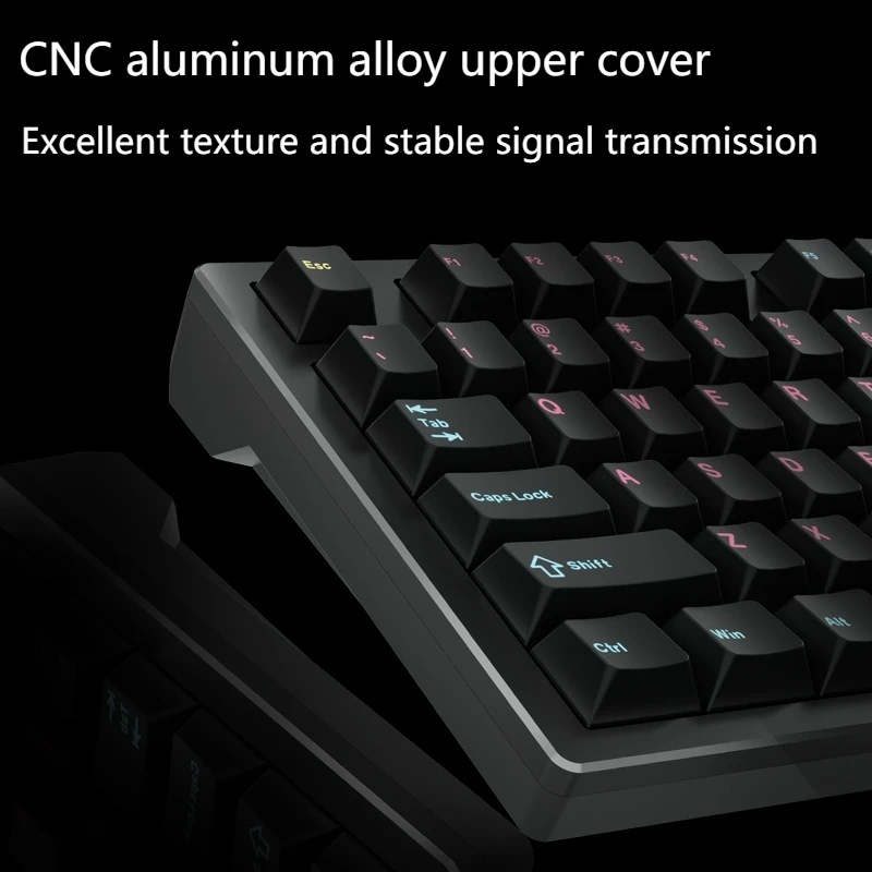 Teclados mecânicos semi-alumínio Atk V100 100% arranjo estrutura de junta tri-modo chave completa teclados para jogos intercambiáveis a quente