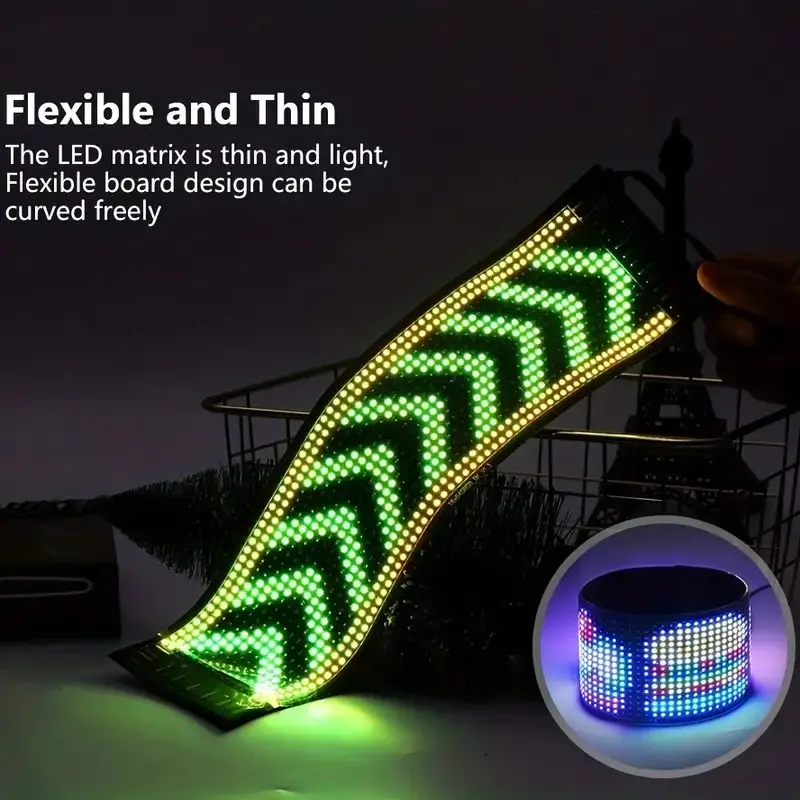 Smart LED Strip LigFlexible Matrix Pixel Panel 20X64 Bright DIY Football Pattern Concert Text USB 5V Remote Control+App Car Sign