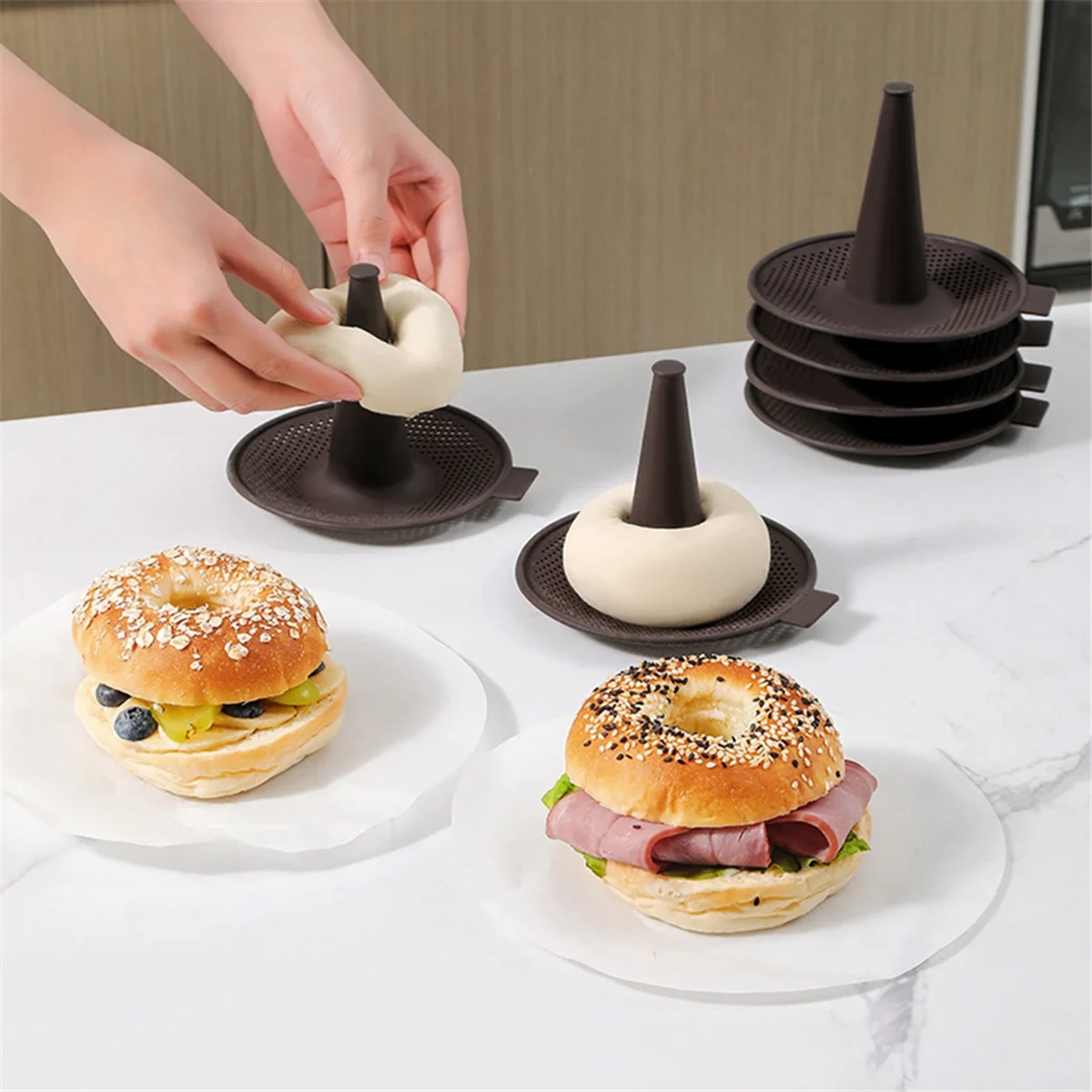 A002 Bread Donut Silicone Mold Baking Cake Mousse Pudding Mold Toaster
