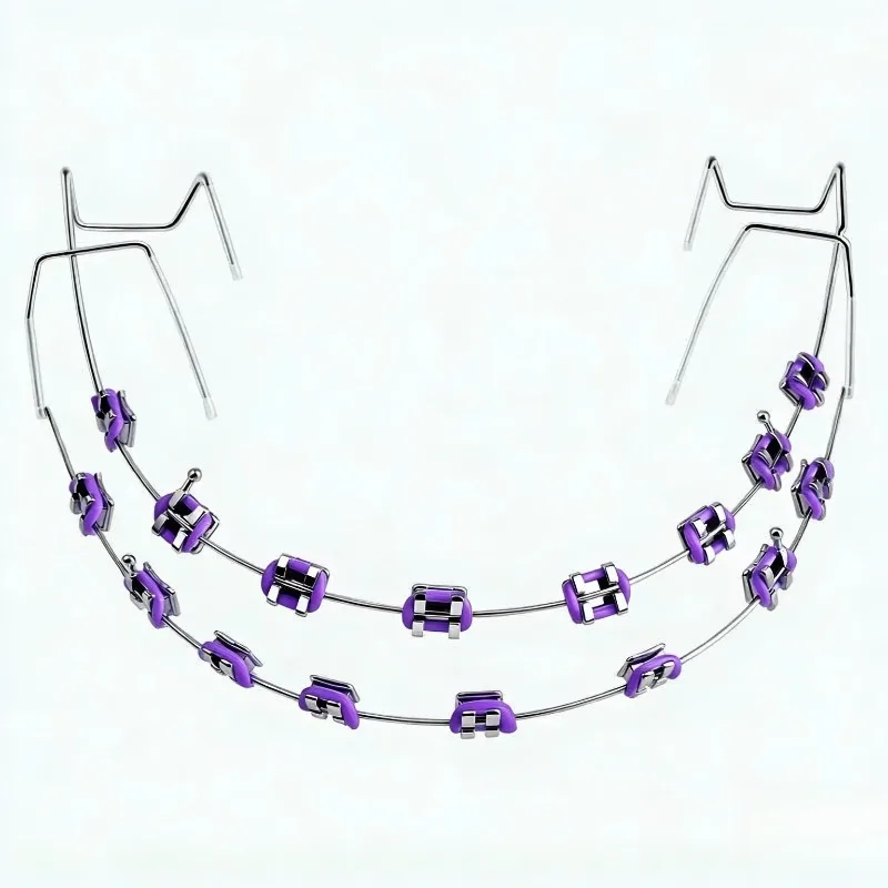 Decoration with Metal Wires Metal Bracket Orthodontic Ligature Ties High Quality Fashion Braces Colorful 1 Pair Temporary Tooth