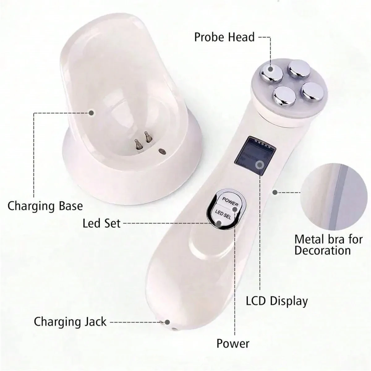Dispositivo de belleza Facial Rf con tecnología de iones de luz Led para estiramiento de la piel, levantamiento, brillo, cuidado Personal del rostro en casa