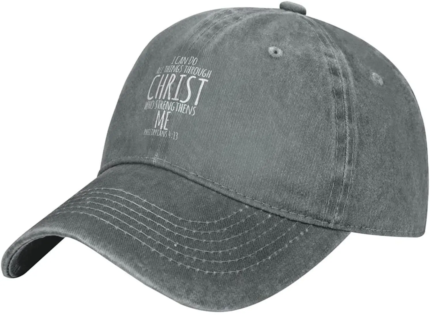 I Can Do All The Things Through Christ Trucker Hat Men Women America Jesus Christian God Baseball Cap Gray Cowboy hat