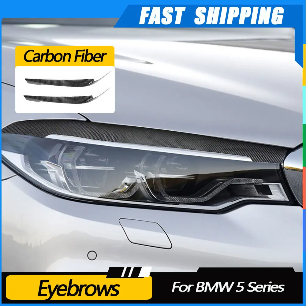 

JMCARCOOL передняя фара из углеродного волокна, веки, брови для BMW 5 серии G30 G38 530i 540i M550i 2017-2023, накладка противотуманной фары