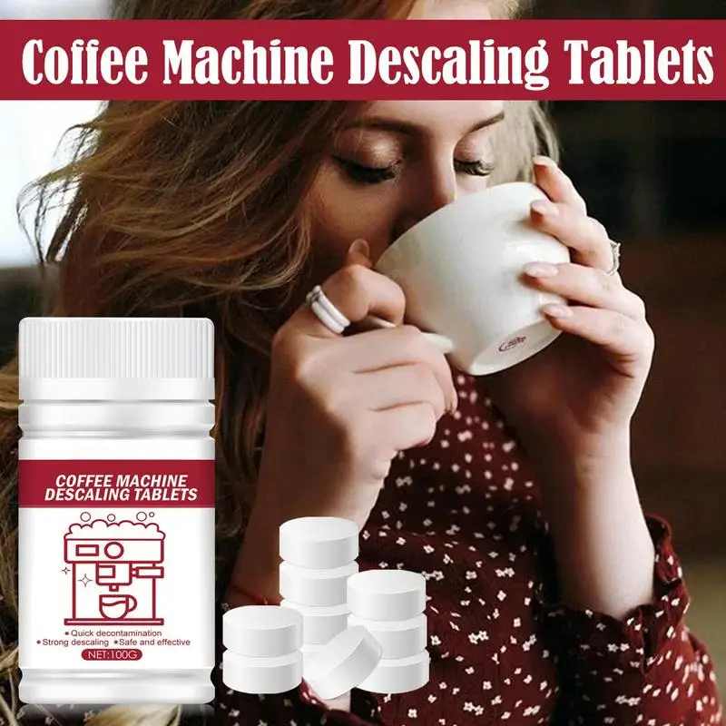 100g Coffee Machine Descaling Tablets Solid Cleaner Tablets House Cleaning Descaling Tablets Effervescent Tablet Descaling Agent