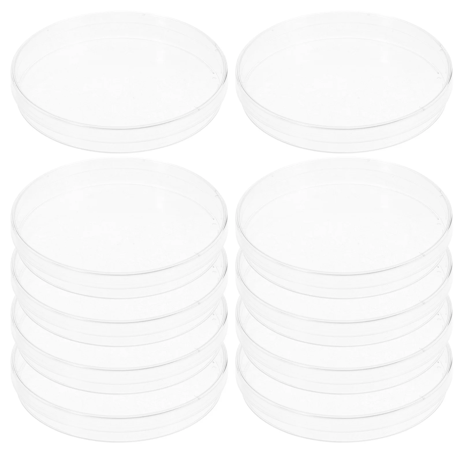 10 قطعة أطباق الثقافة الواضحة أطباق أجار مستديرة للفطر ارتداء حامل الكيمياء البلاستيكي المقاوم للغطاء أطباق الثقافة