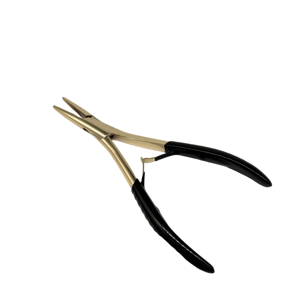 

1 PC 7 inch Golden Stainless Steel Clamp Hair Extension Plier with small grooves Keratin Hair Extensions Tools