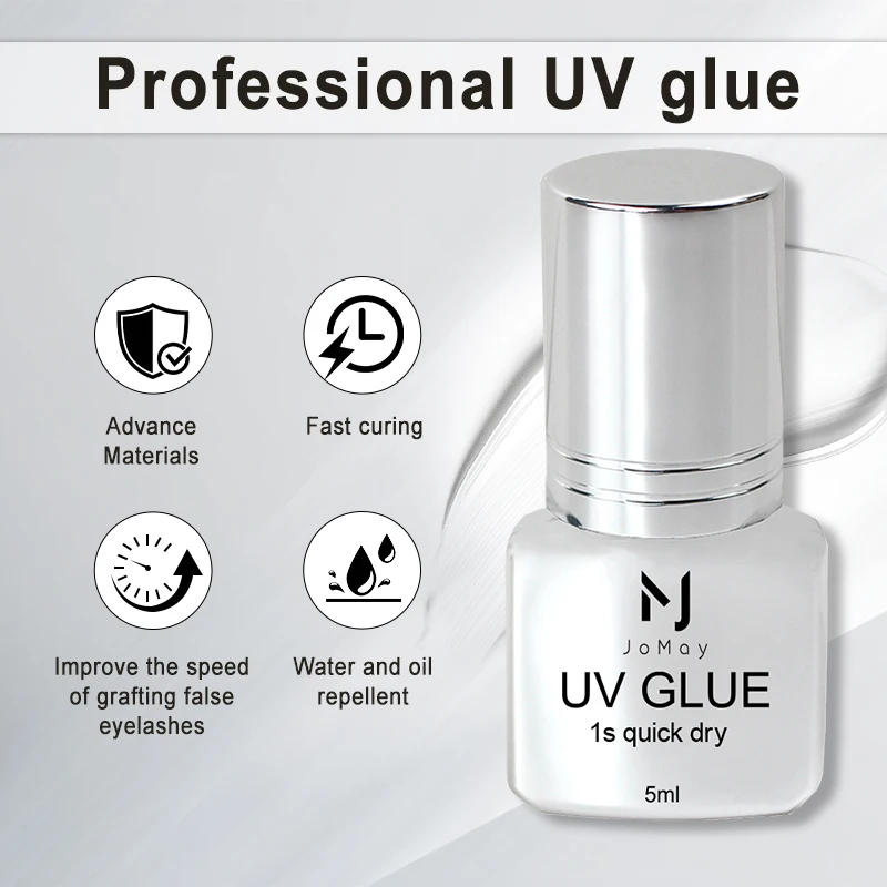 Wodoodporny klej do rzęs UV o długotrwałym działaniu, szybkoschnący w 1 sekundę, mocny klej do przedłużania sztucznych rzęs, miękki klej do przeszczepiania rzęs.