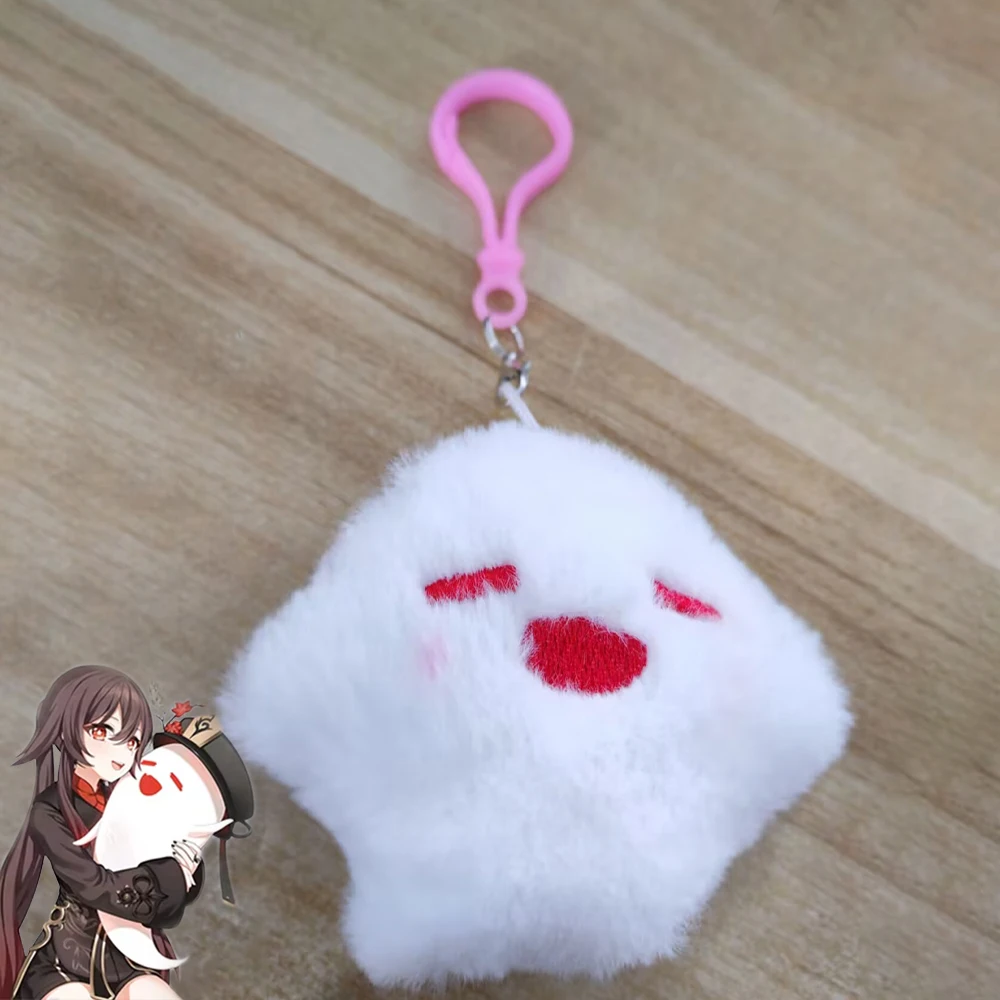 

Брелок для косплея Genshin Hu Tao Ghost, милая плюшевая кукла, брелок для ключей, пушистая мягкая подвеска, брелок для ключей, сумка, аксессуары