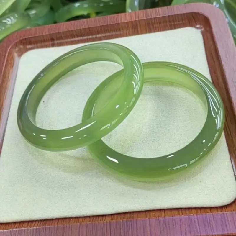 Light Green Jade Bangle Women Healing Gemstone Fine Jewelry Genuine Grade A Myanmar Jadeite Certified Burma Jade Bangle Bracelet