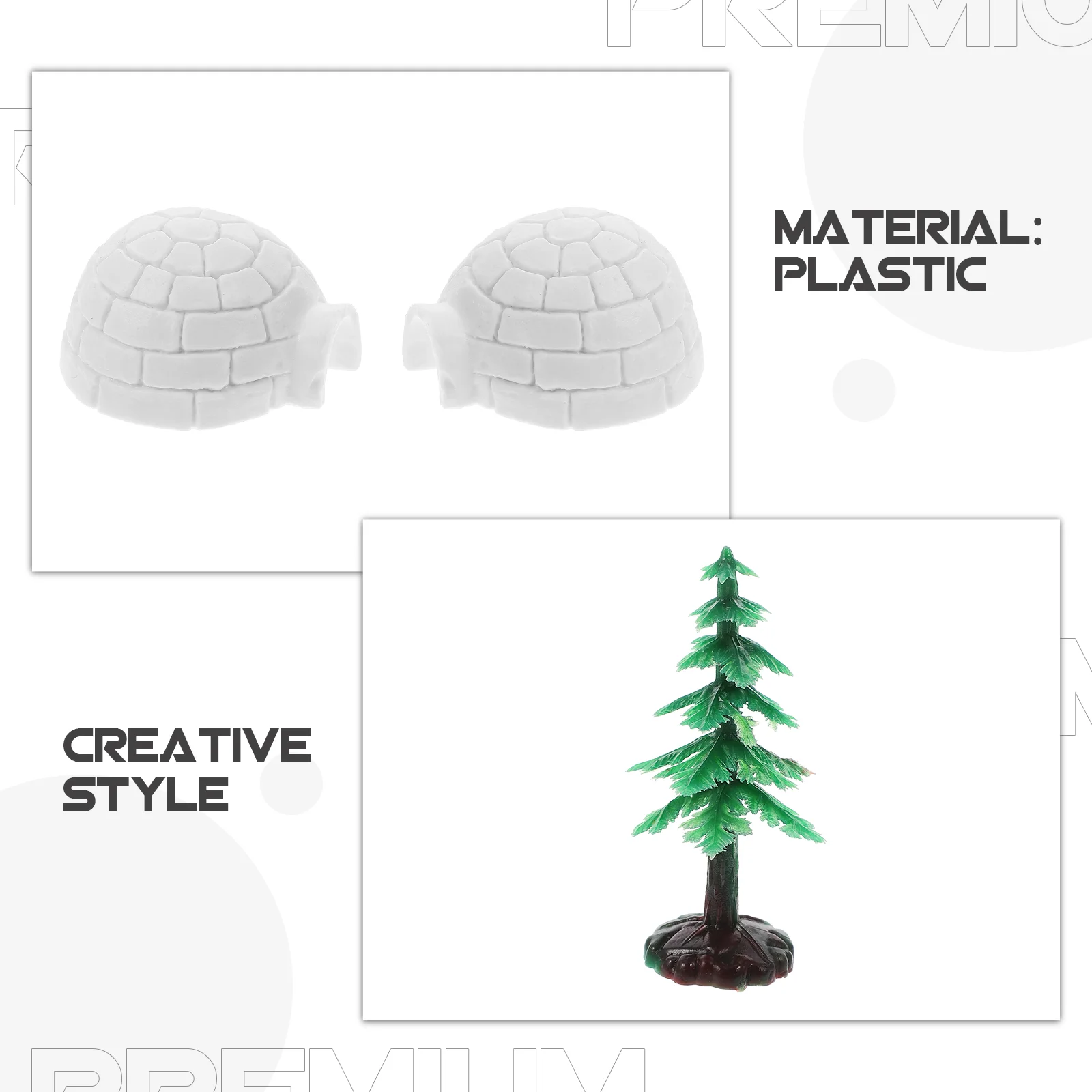 Outdoor Christmas Decorations Simulated Snow Building Model Mini Tree Desktop Hat Ice House Figures Toddler