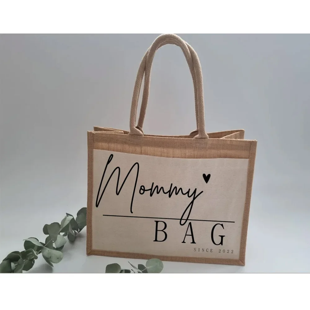 Personalized Name Wedding Gift Burlap Bag Party Gift Idea Named Burlap Handbag Custom Your Own Name Wedding Favors Gifts