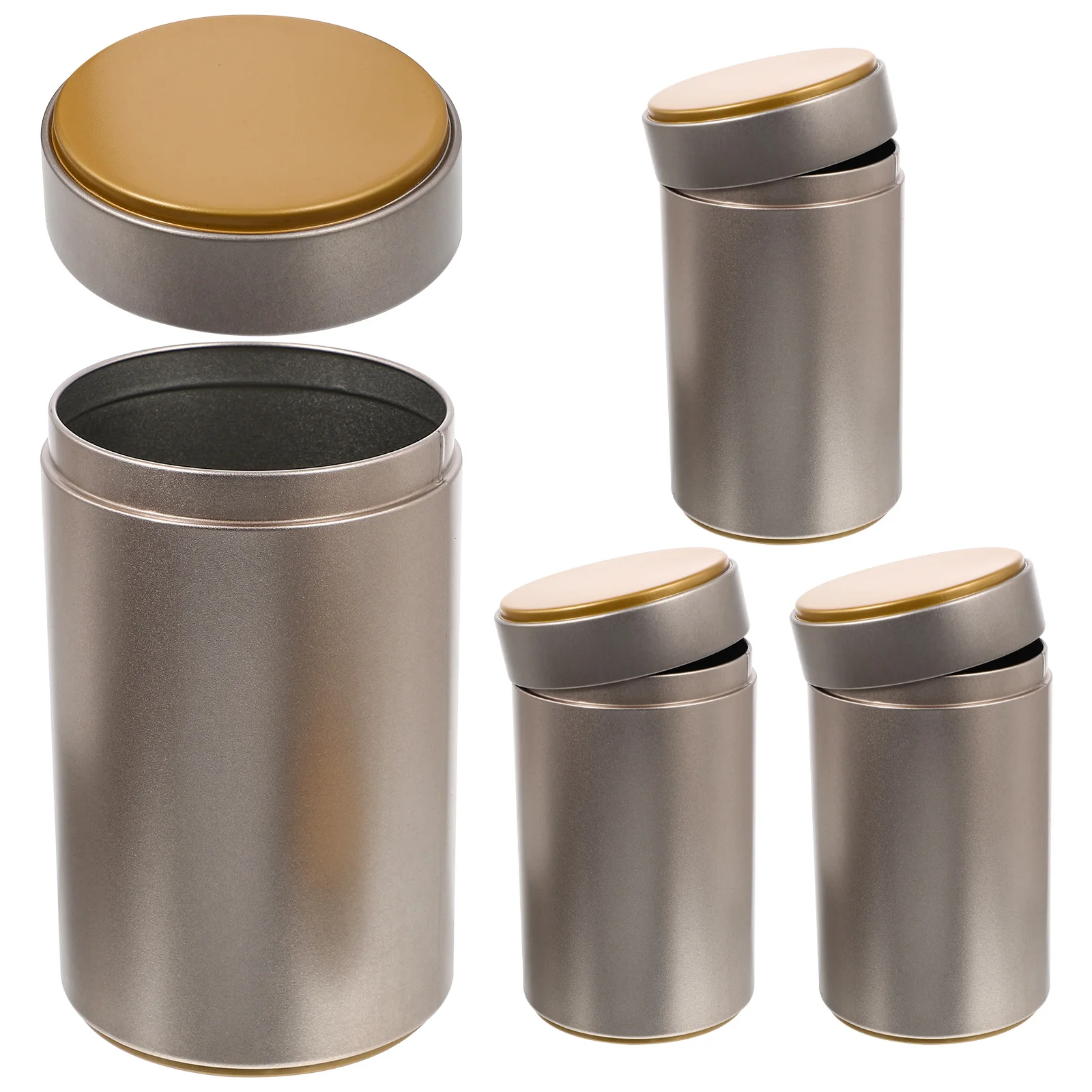 

4 Pcs Gift Jar Airtight Tea Canister Tinplate Storage Jars Lids Food Containers Airtight Food Storage Sealed Kitchen