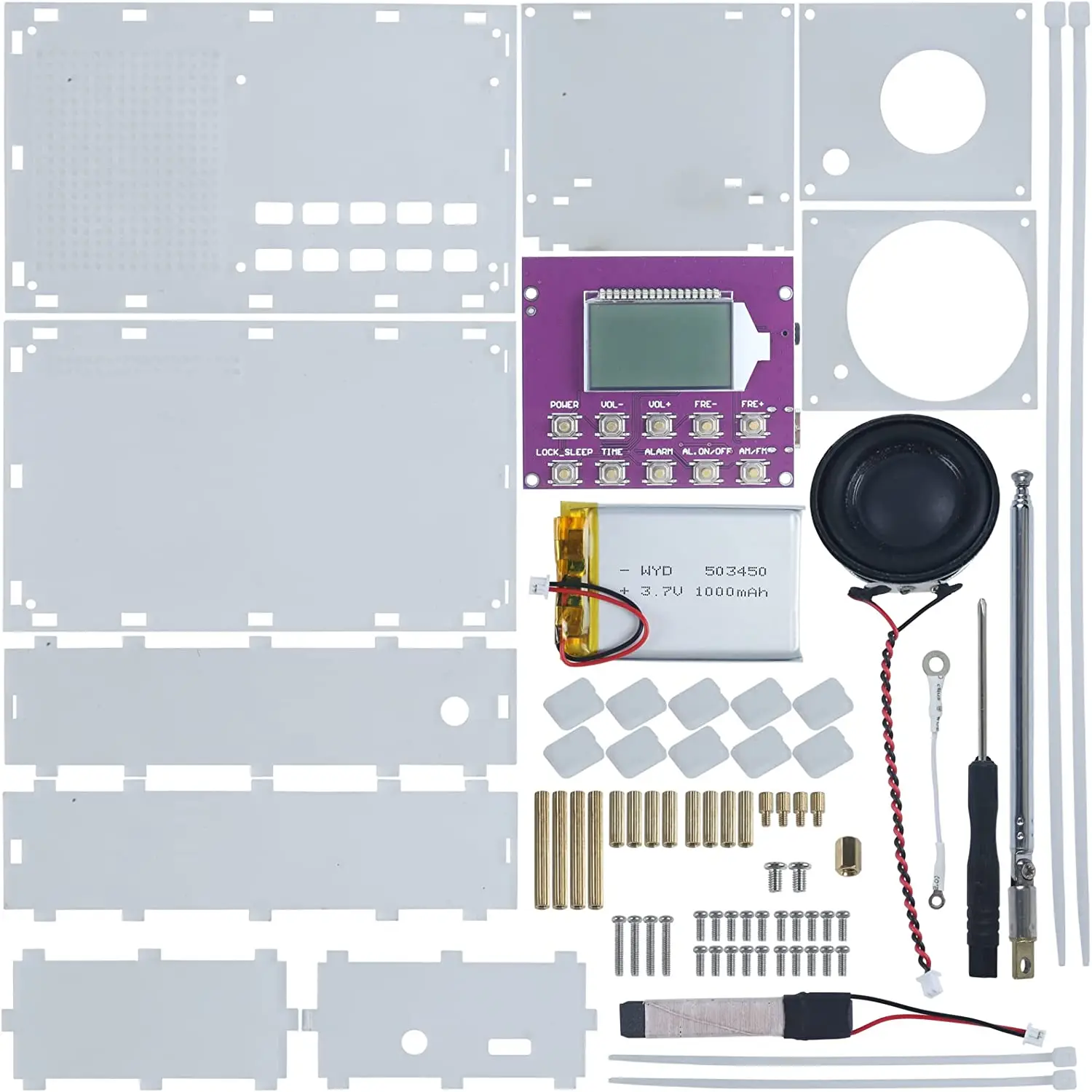 Radio FM elektroniczny zestaw zrób to sam FM MW SW Radio bezprzewodowe odbiornik moduł cyfrowy budzik 87-108MHz stacja LED wyświetlacz DC 3.7V