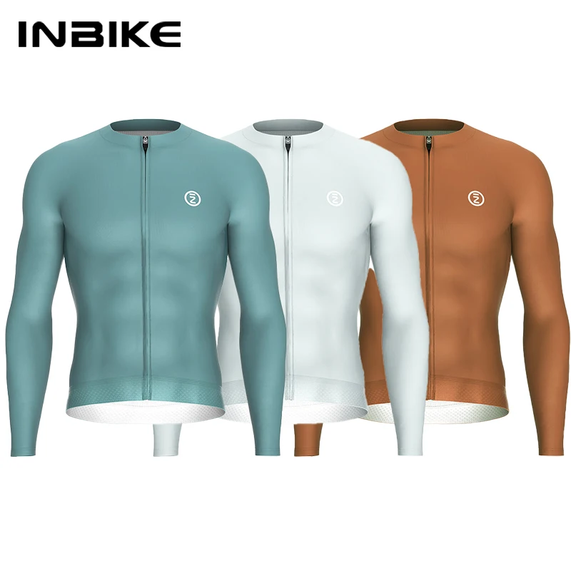 

Футболка велосипедная INBIKE Мужская быстросохнущая на молнии с карманами и длинными рукавами