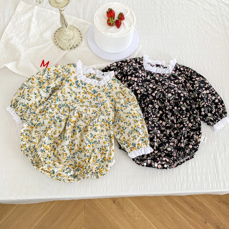 

Spring Autumn Infant Kids Baby Girls Long Sleeve Sweet Printing Jumpsuit Toddler Baby Girls Children Clothes Rompers