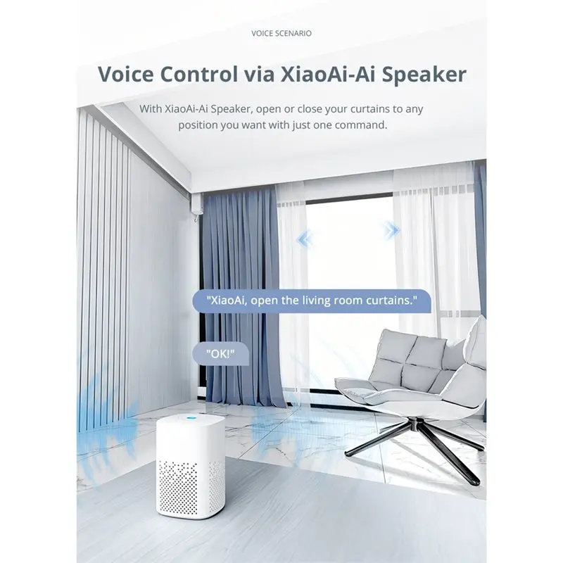 PZHI-For Mi Home For Homey Smartthings Matter Wifi Curtain Motor For 82-Type Track With RF Remote APP Control