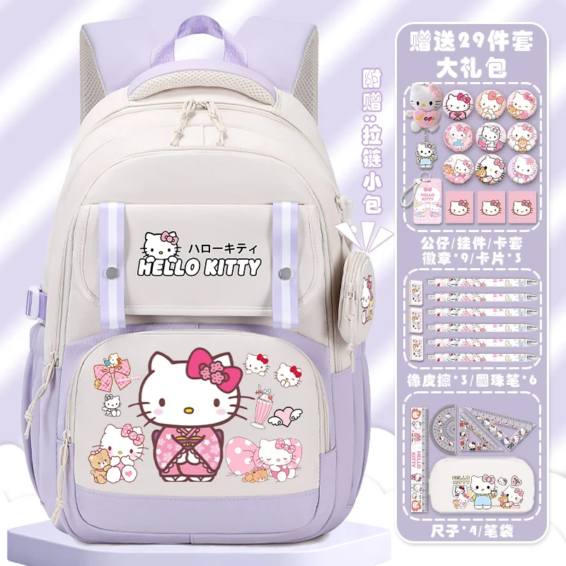 Sanrio neue hello kitty Schüler Schult asche Kinder Cartoon niedlichen lässigen und leichten Campus Rucksack