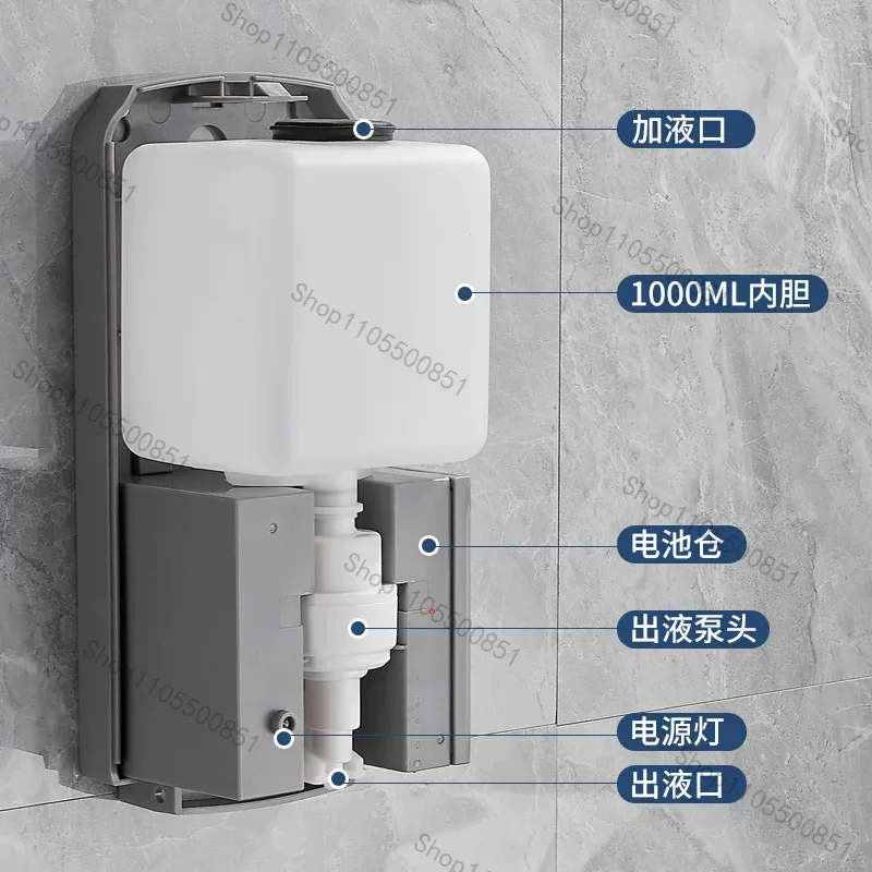 Hotel bathroom mirror cabinet hidden wall-mounted automatic foam washing mobile phone toilet mirror hidden sensor soap dispenser
