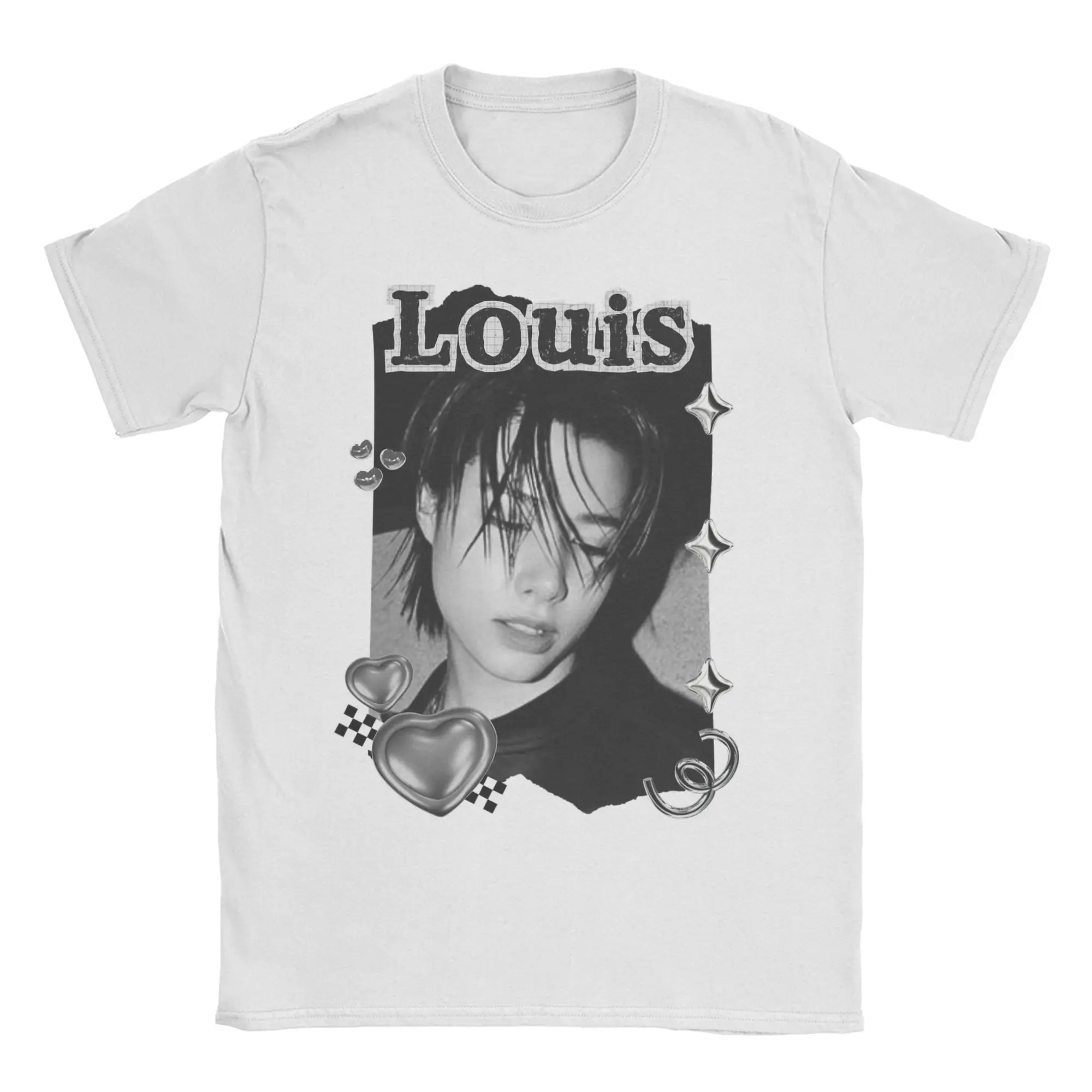 Lngshot Louis Rising K-Pop Hip-Hop Group T-Shirt for Men Women  Vintage 100% Cotton Tee Shirt Crew Neck T Shirt Unique Clothes