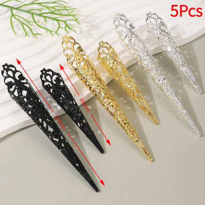 5Pcs Dance False Nail Indian Thai Dance Peacock Belly Dance Prop Finger Jewelry False Nail DIY Accessories.