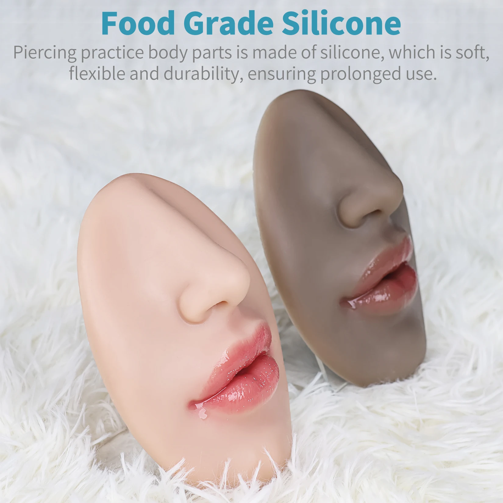 Premium Silicone Lip Mold Beauty Makeup Embroidery Practice  Noses Lip Tattoo Training Skin Supplies Realistic Design