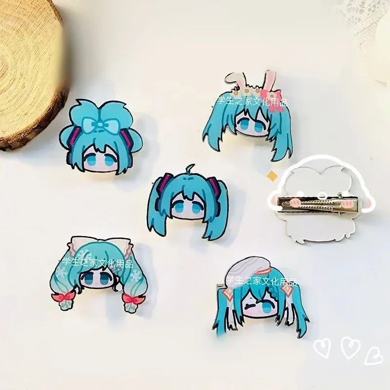 Hatsune Miku Anime Cartoon Cute Mini Hairpin Bangs Side Clip Headband Jewelry Decoration Hair Accessories Girls Birthday Gift