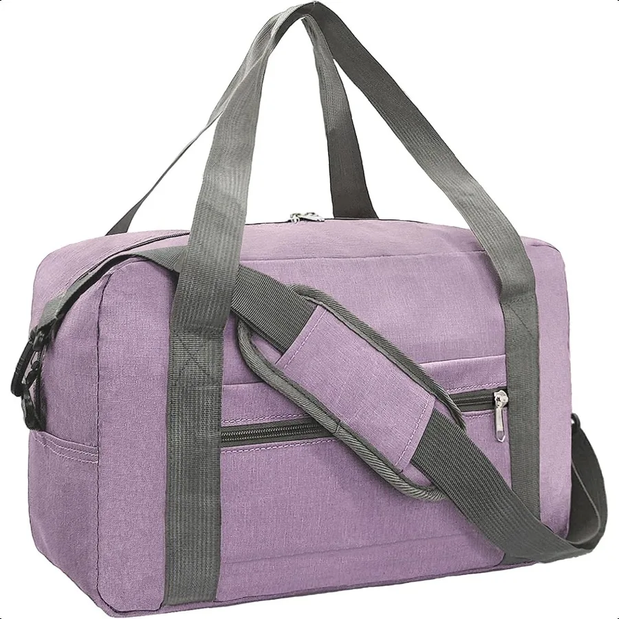 

Foldable Carry on Lage Bag 22x14x9 Personal Item Bag for Airplanes Travel Duffel Bag for Women and Men 40L Purple