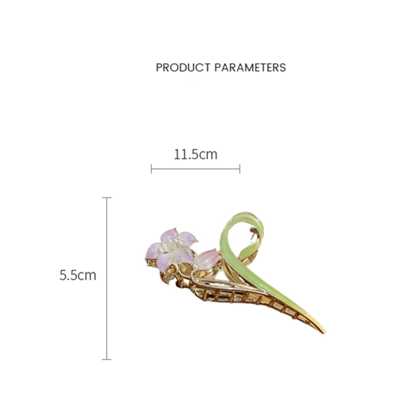 Women Fashion Metal Flower Hair Claw Elegant Lily Shark Hair Clips Girls Sweet Geometric Ponytail Headwear Hair Accessories