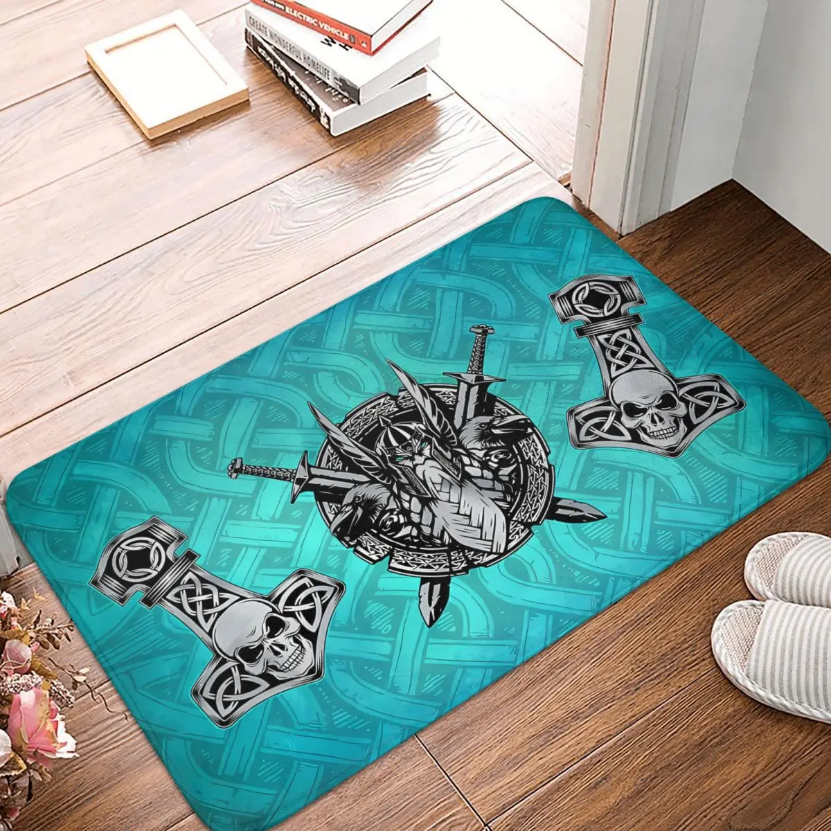 Blue Hammer Viking Non-Slip Carpet Doormat Bedroom Bathroom Mat Welcome Decor Rug