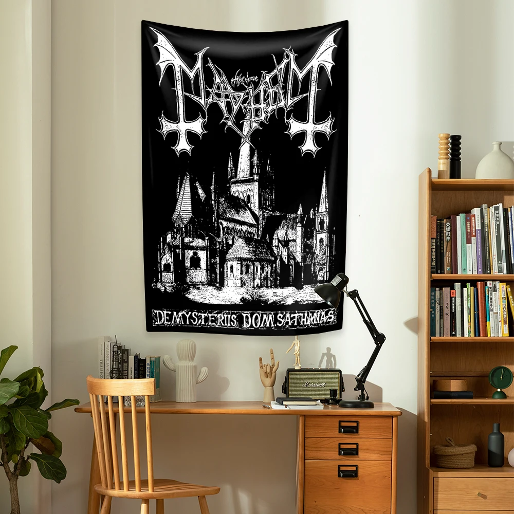 Mayhem Death Rock Band Tapestry Hippie Wall Hanging Home Decoration Bedroom Dormitory Background Cloth Concert Decor Fans Gift