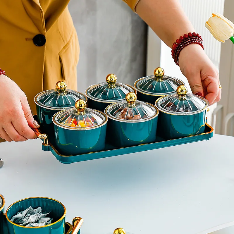 

Creative Home Living Room Coffee Table Snack Plate Divided Dish for Fruit Candy Dried Fruit