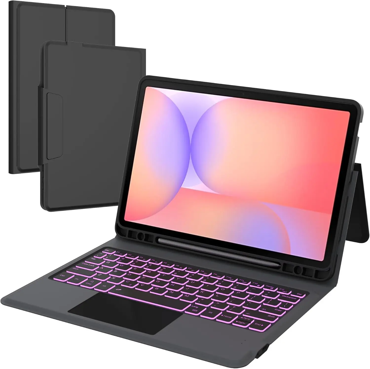 

Backlit Bluetooth Keyboard Case for Samsung Galaxy Tab S10 Lite S9 FE S9 Plus, Smart Cover with Trackpad & Pen Holder