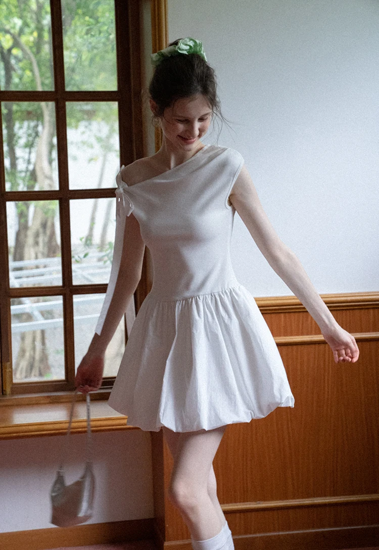 فساتين نسائية صيفية يومية بدون أكمام من التول مزينة بحزام خصر مطاطي مجوف وطبقات من Fairycore للنزهات الناعمة المزهرة #6