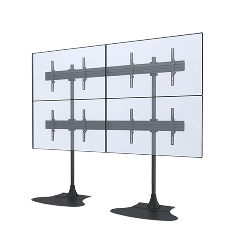 Support 2x2 Standard  600x400 mm Floor Tall Metal TV Stand For 60 Inch TV With Retractable Pipes