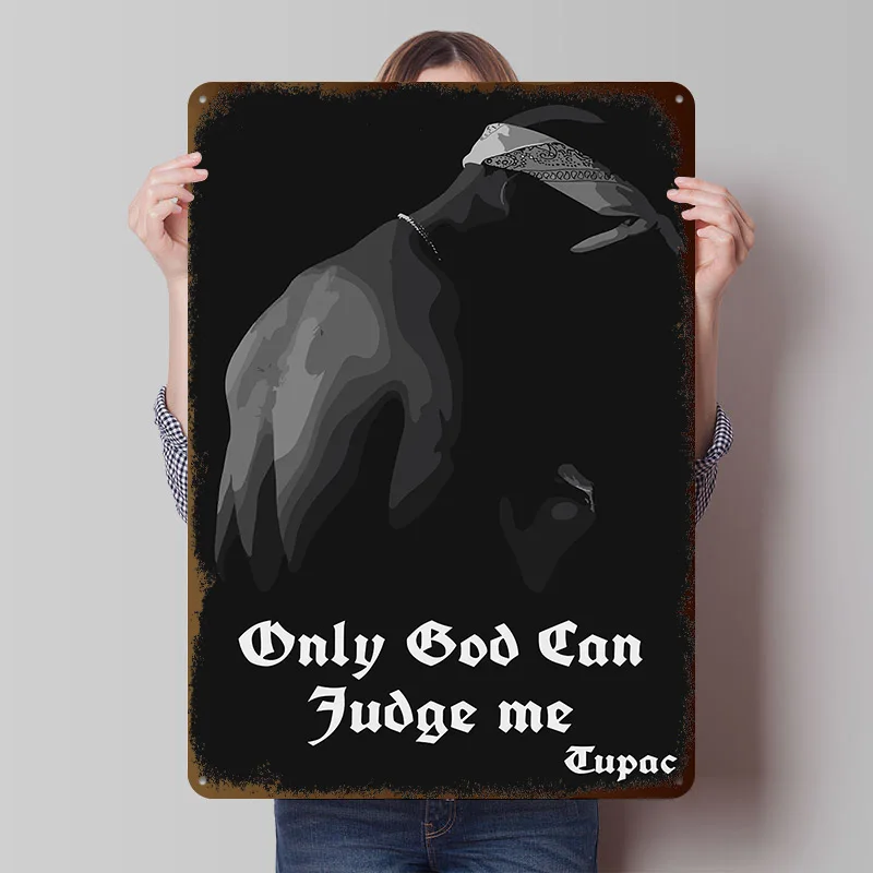 Tupac Tupac Rapper Music Metal Poster Customized Wall Art Retro Vintage Metal Signs for Man Cave Room Decorations Office Decor
