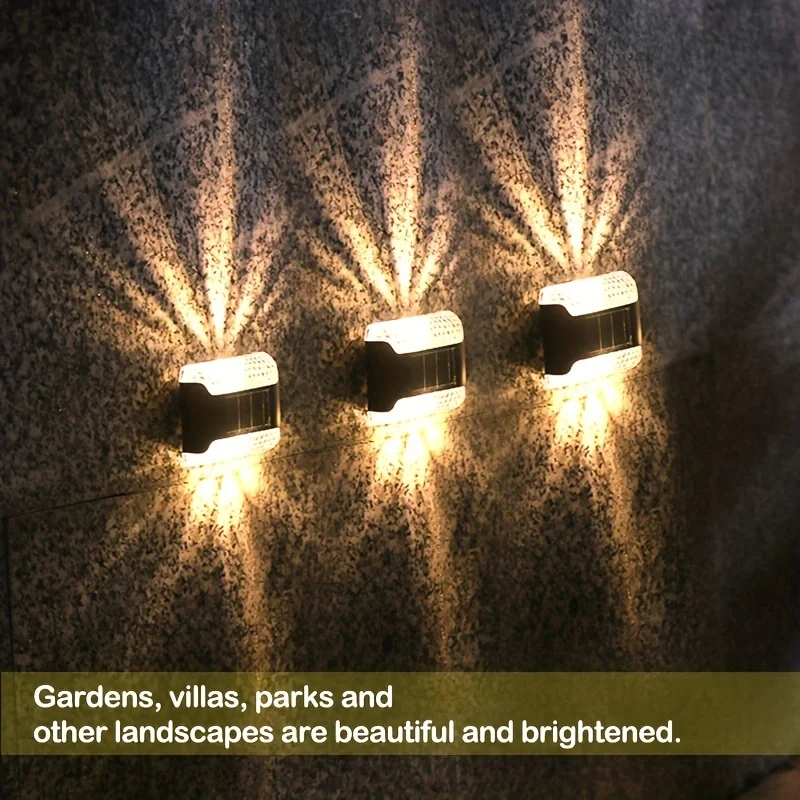 4pc Solar Wall Light: Outdoor LED Entrance Light, Waterproof, Garden Decor, Smart Light-controlled Induction, for Courtyard, Bal