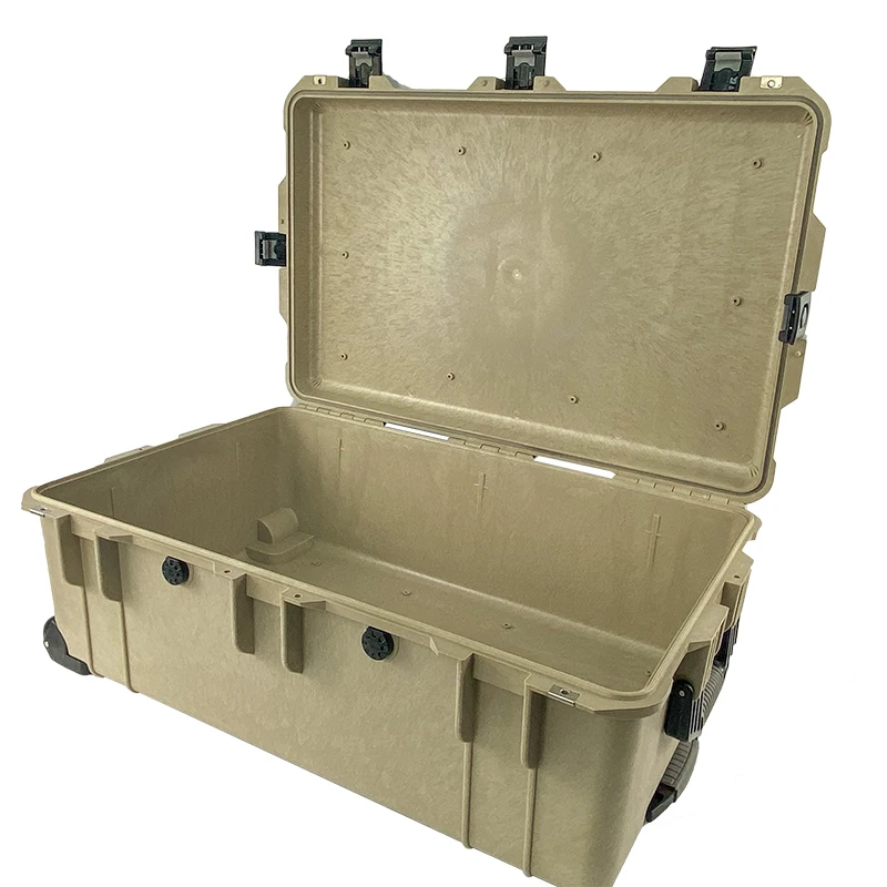 

Shockproof Plastic Hard Trolly Tool Case Plastic Waterproof Travel Hard Equipment Tool Case with Wheels