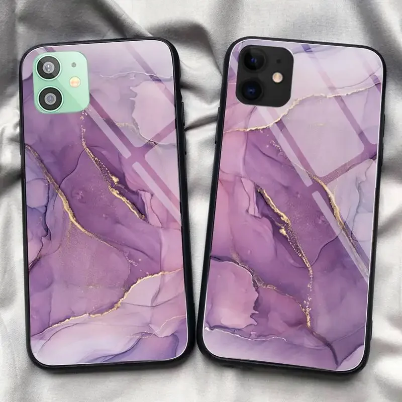 Marble DIY Painting Phone Case Phone Case Tempered Glass for IPhone 15 14 13 12 11 Pro XR XS MAX Plus SE 2020 for IPhone Case